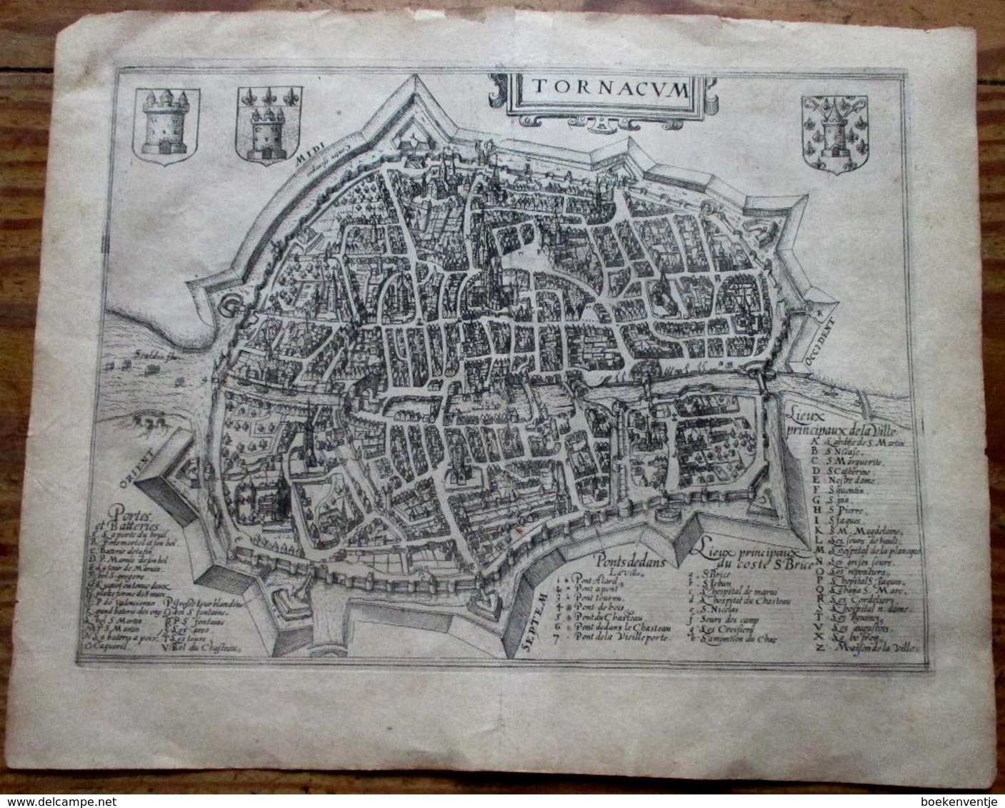 Doornik - Tournai - Tornacum - Stadsplan - Carte De Ville -  Antique City Map - Giucciardini 1613 - Autres & Non Classés