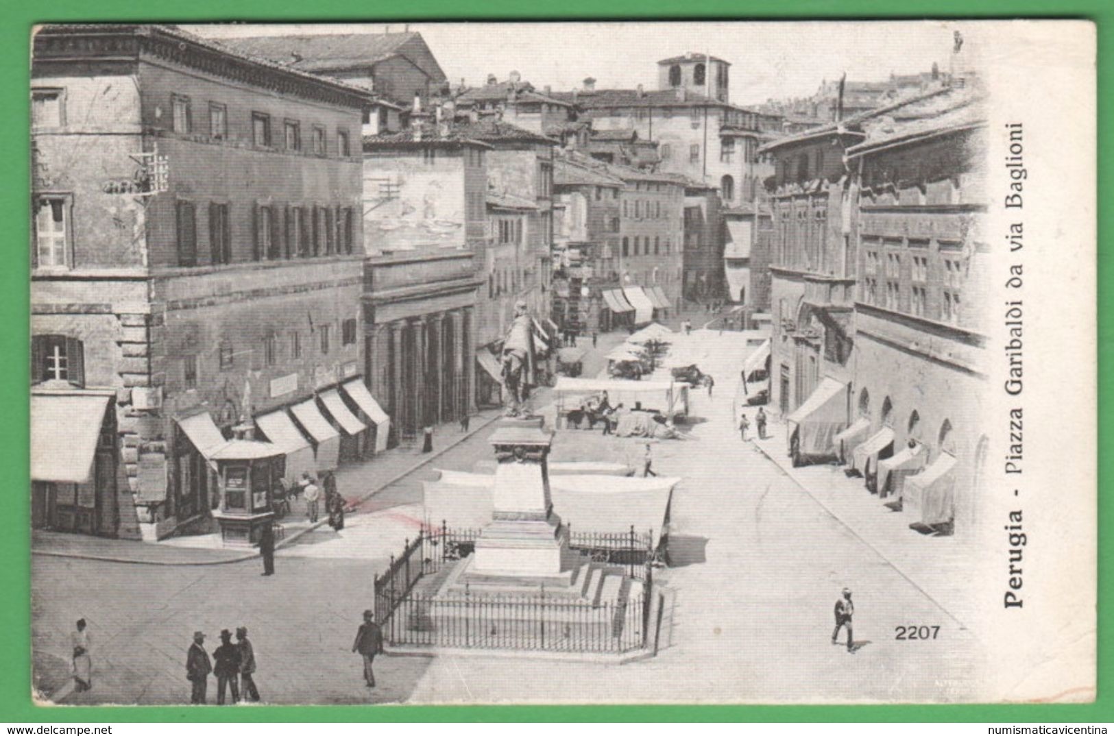 Perugia Mercato Piazza Garibaldi 1910 - Perugia