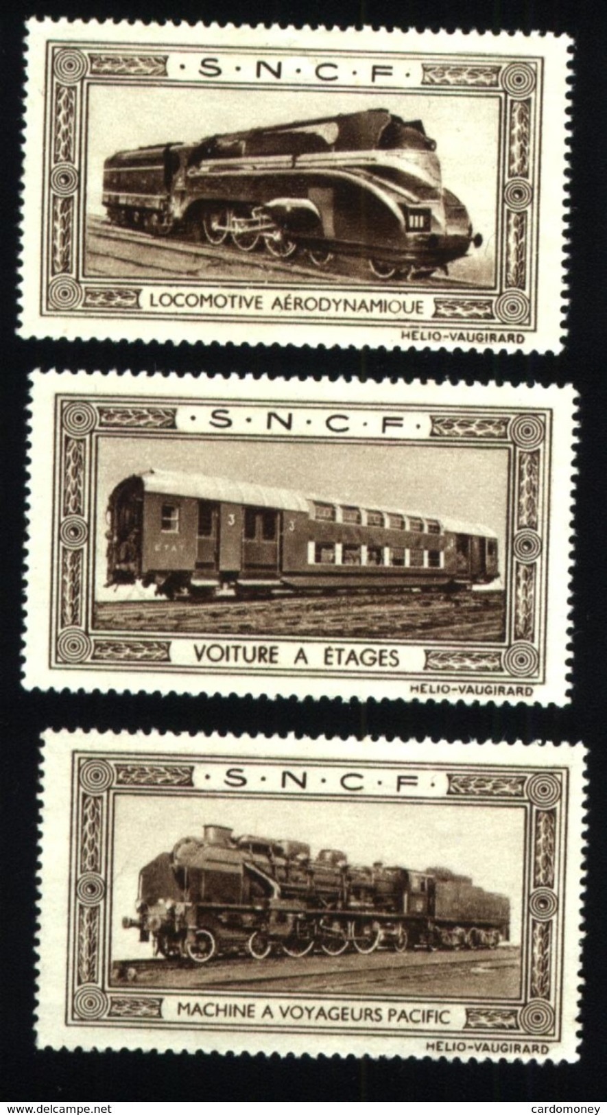 Lot Vignettes SNCF : Locomotives & Wagons (Art. N° 589-3) - Autres & Non Classés