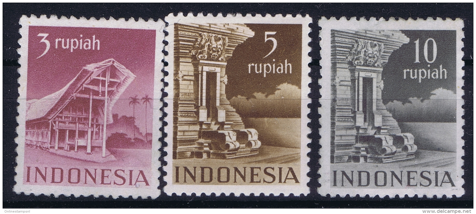 Indonesia 1949 NVPH 385 - 387  Mi 35 C - 37 C  Postfrisch/neuf Sans Charniere /MNH/**    5 Rupia Is Hinged/* - Indonesia