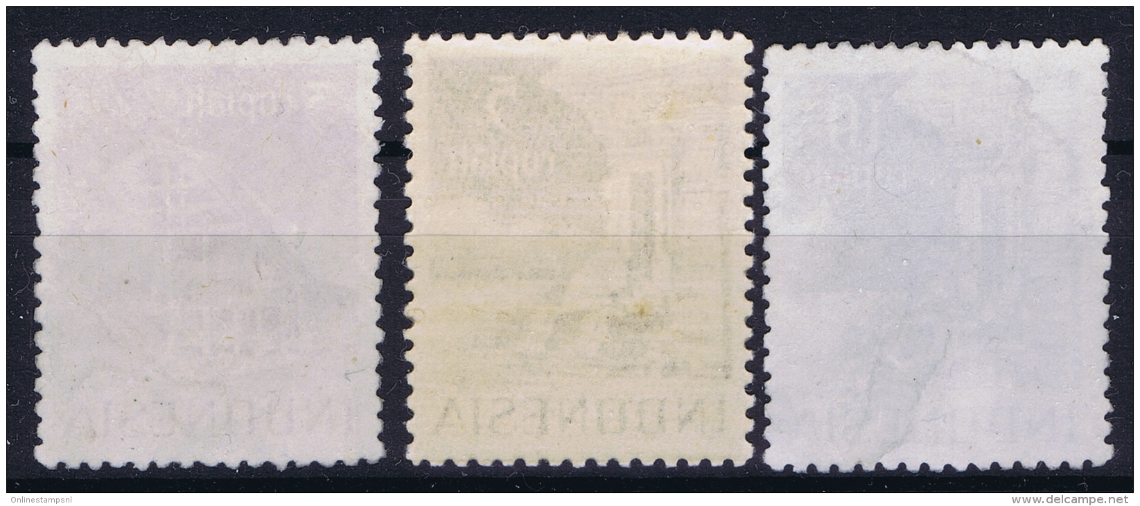 Indonesia 1949 NVPH 385 - 387  Mi 35 C - 37 C  Postfrisch/neuf Sans Charniere /MNH/**    5 Rupia Is Hinged/* - Indonesien