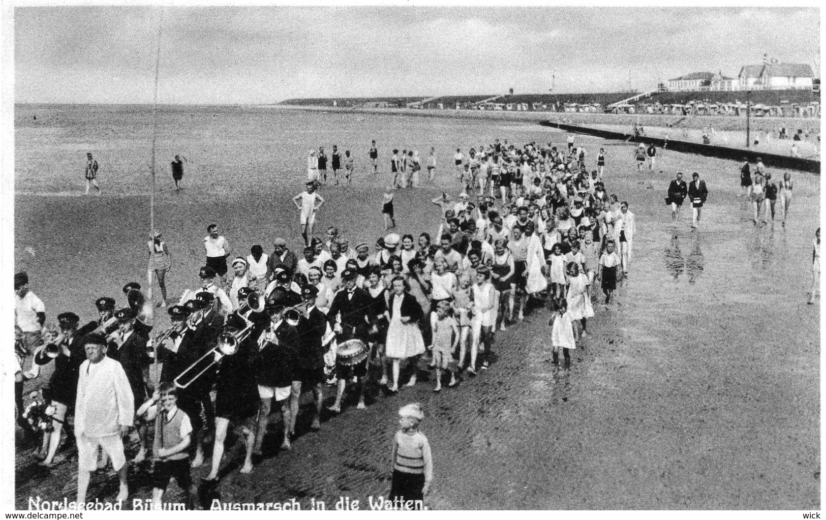 AK Büsum Bei St. Peter Ording, Eckernförde - "AUSMARSCH  IN  DIE  WATTEN" - St. Peter-Ording