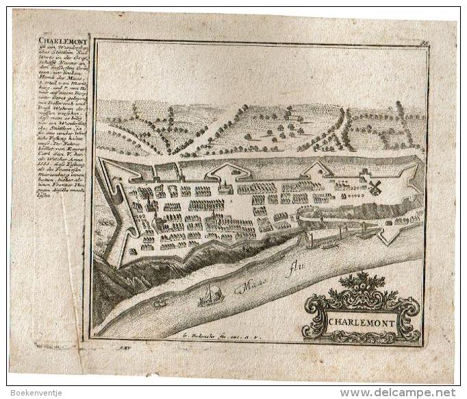 Charleroi - Charlemont Gravure Par Bodenehr Gabriel 1725 - Andere & Zonder Classificatie