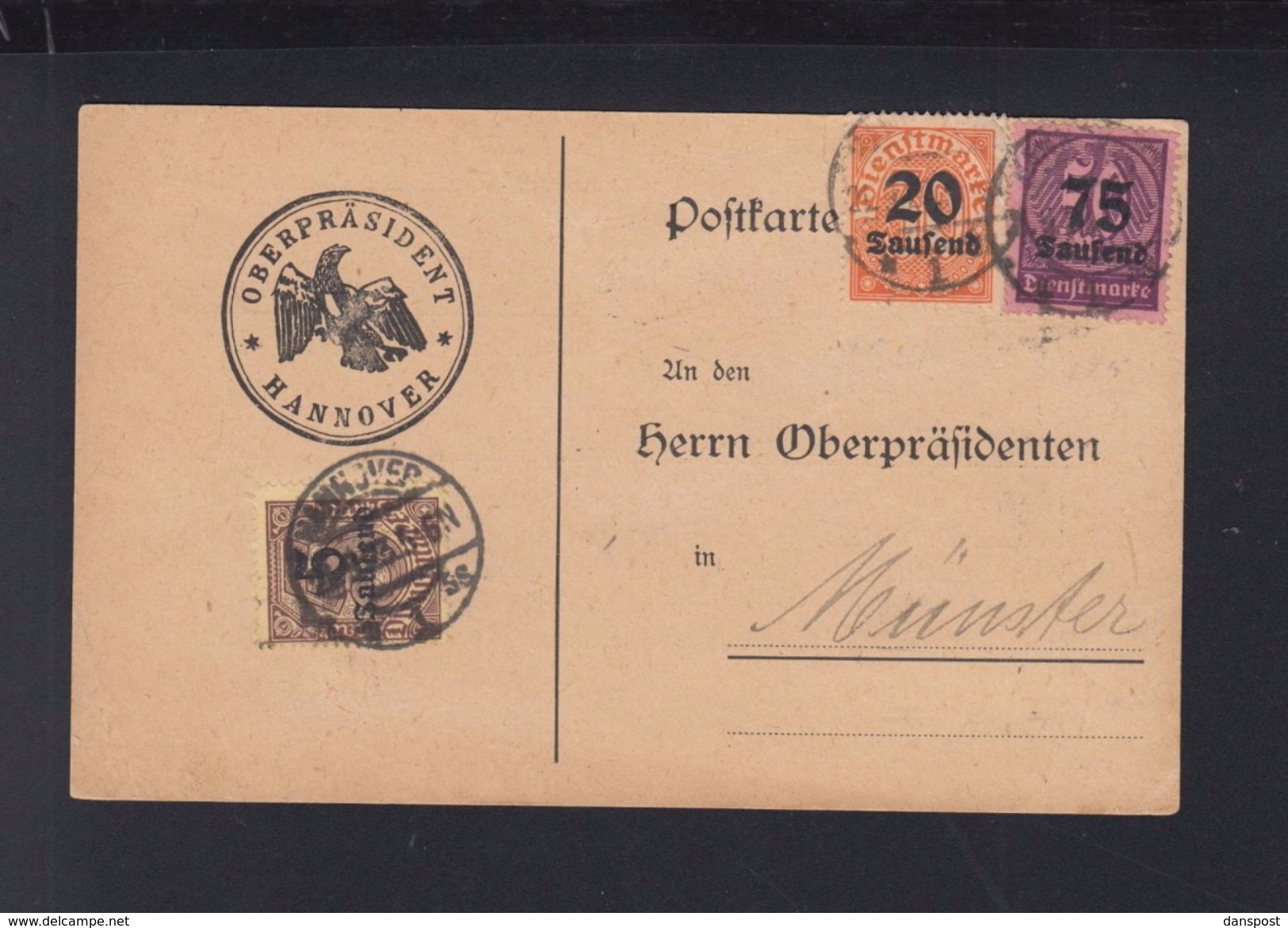 Dt. Reich PK 1923 Oberpräsident Hannover - Dienstmarken