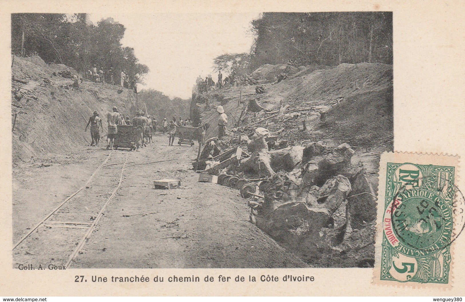 CÔTE D'IVOIRE     Une Tranchée De Chemin De Fer De La Côte D'Ivoire - Côte-d'Ivoire