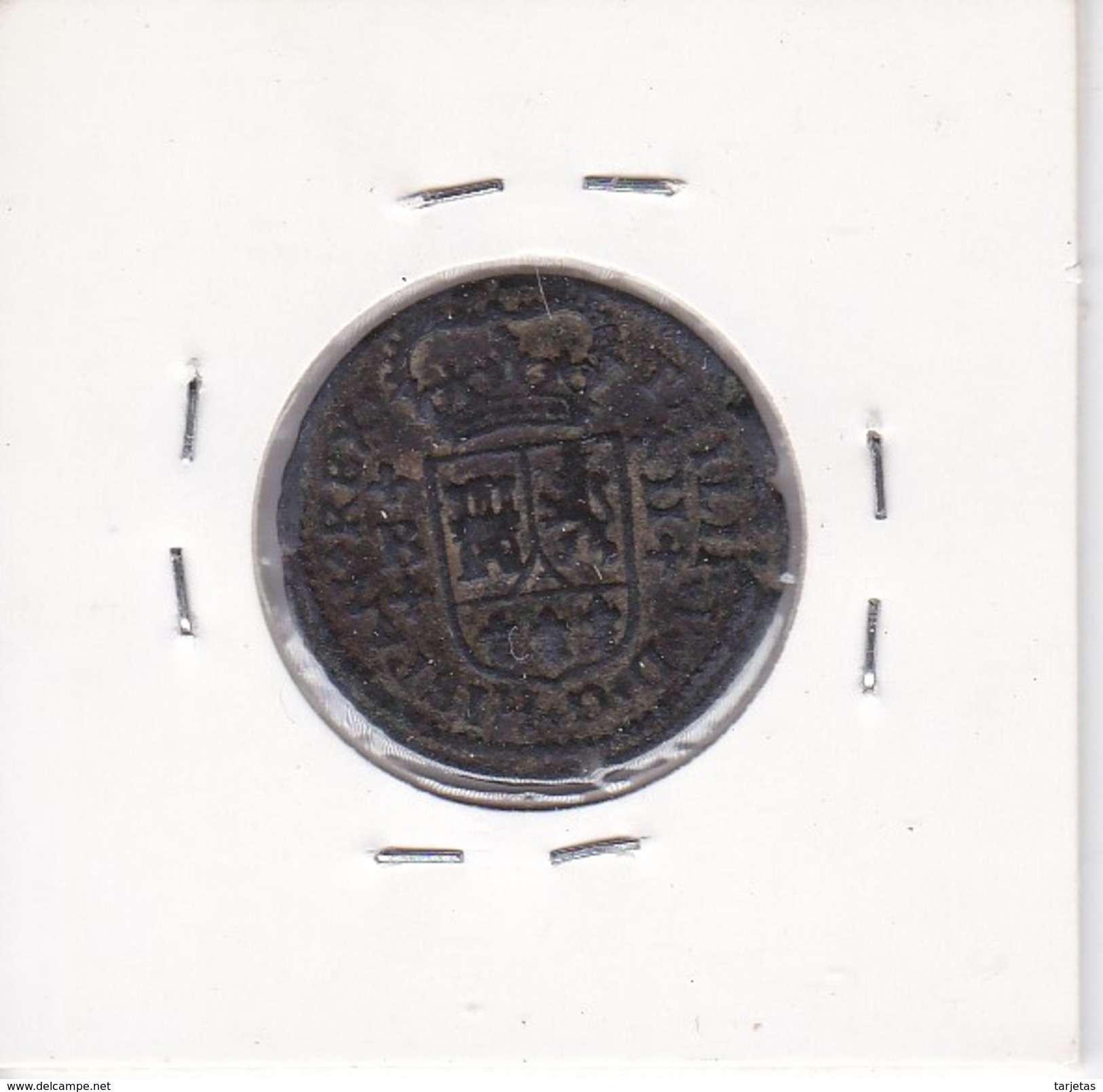 MONEDA DE ESPAÑA DE FELIPE V DEL AÑO 1718 DE 2 MARAVEDIS (COIN) BARCELONA - Otros & Sin Clasificación