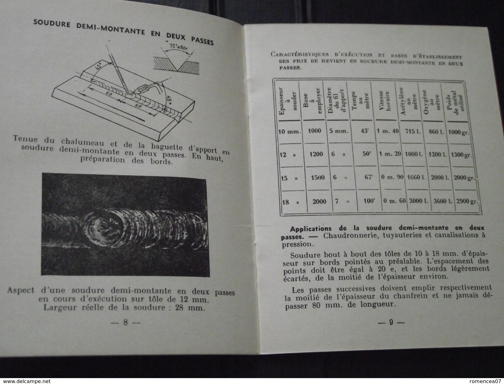 SOUDURE AUTOGENE - Oxy- Acétylénique - Fascicule Sur La Technique - Barême - Vers 1930 - Plomberie, Soudure - A Voir ! - Do-it-yourself / Technical