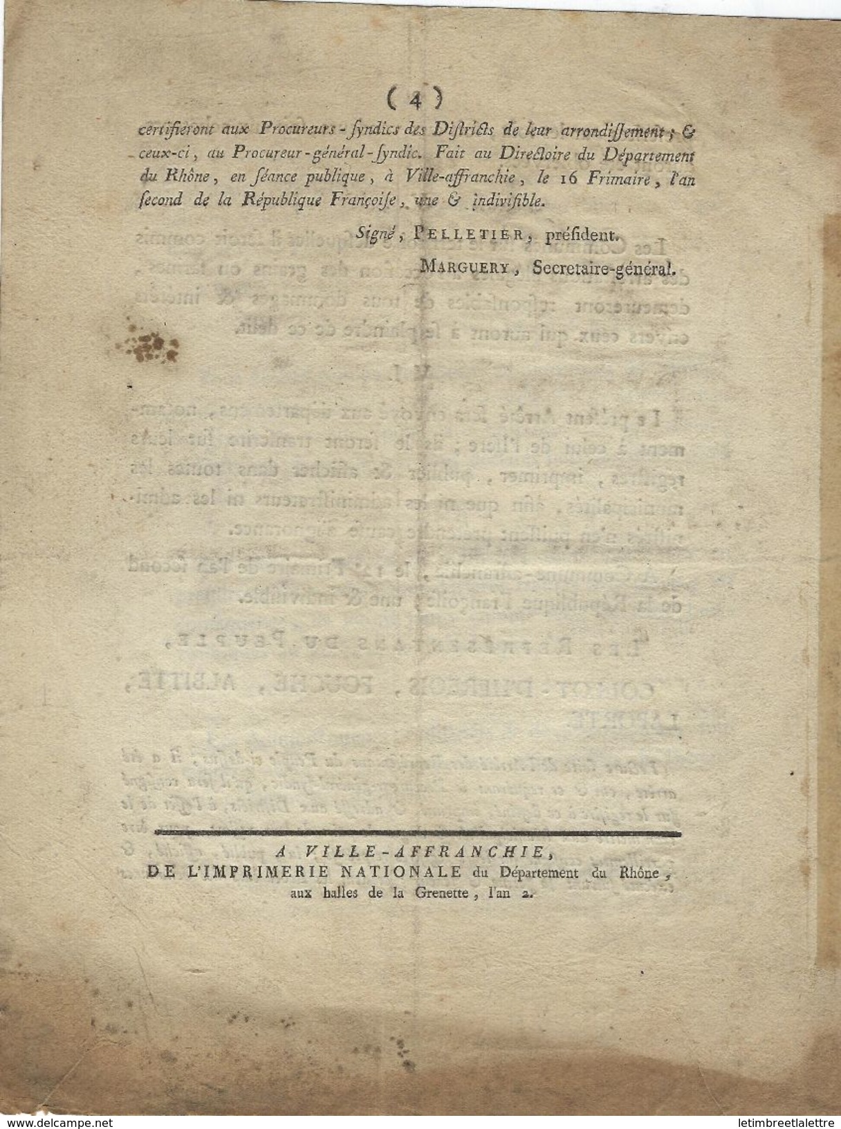 ⭐Bulletin De Lois De L'armée Du Jura 1793 ⭐ - Non Classés