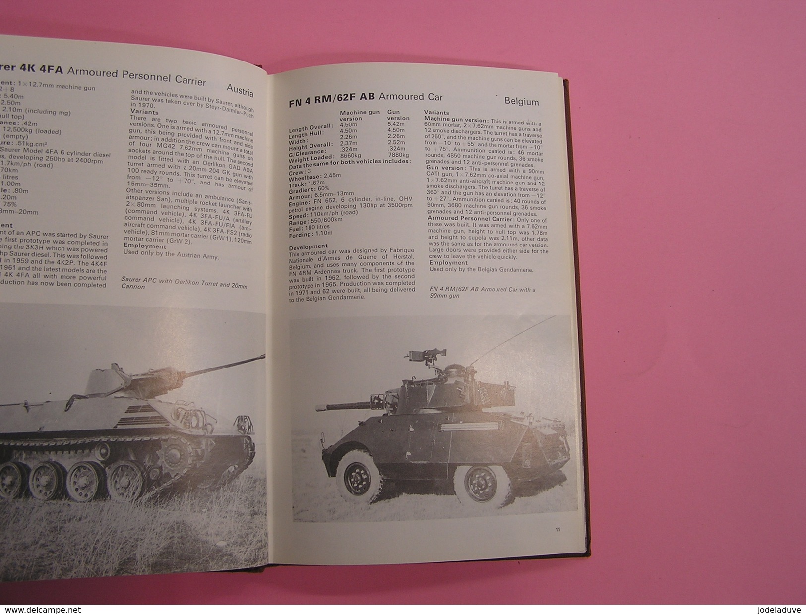 ARMOURED FIGHTING VEHICLES OF THE WORLD C.F. Foss Blindés Char Tank USA France Urss Israël Pays Bas Royaume Uni