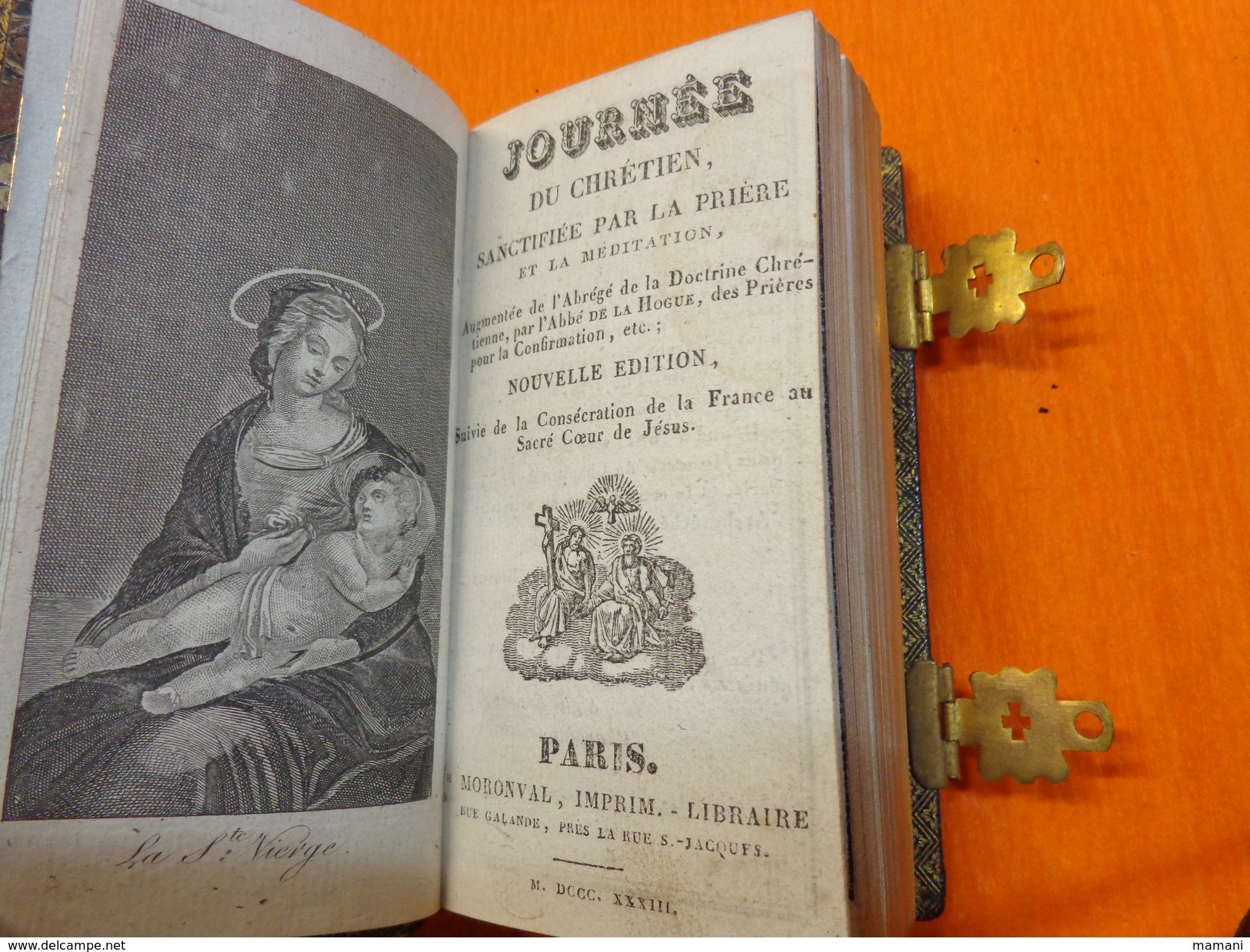 Lot De 2 Missel-la Journee Du Chretien -1817-nouveau Paroissien (abimee)-tranche Dorée-a Fermoir- - Religione & Esoterismo