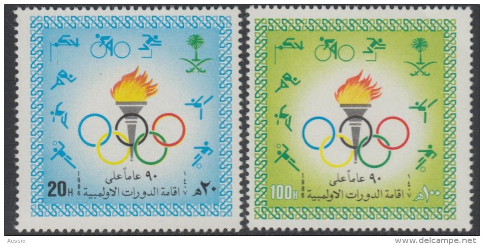 Arabie Saoudite 1986 Yvertn° 668-69 *** MNH  Cote 9,50 Euro  Sport - Arabia Saudita