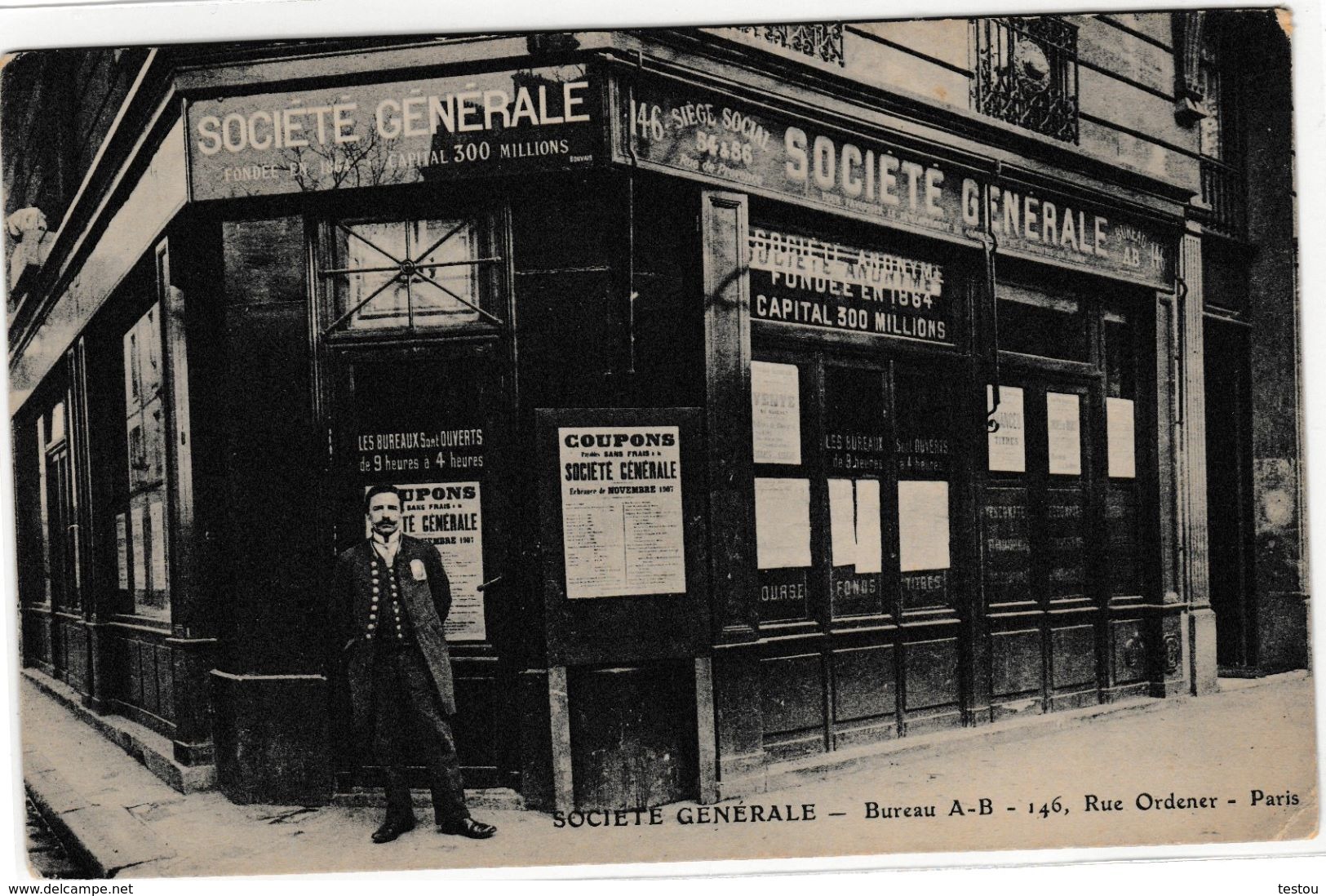 Agence De La Société Générale , 146 Rue Ordener , Agence A-B , Cliché De 1909 ; ("bande à Bonnot") - District 18