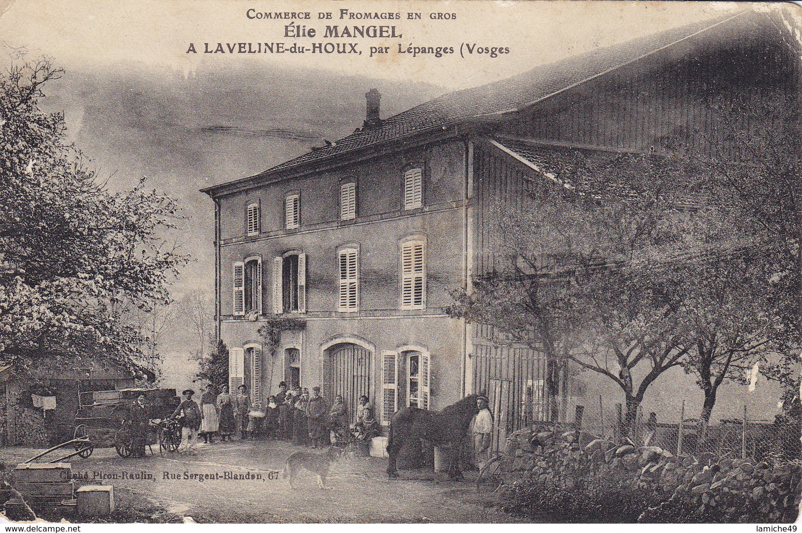 LAVELINE DU HOUX PAR LEPANGES COMMERCE DE FROMAGES EN GROS ELIE MANGEL CIRCULEE ( Peu Courante ) - Autres & Non Classés