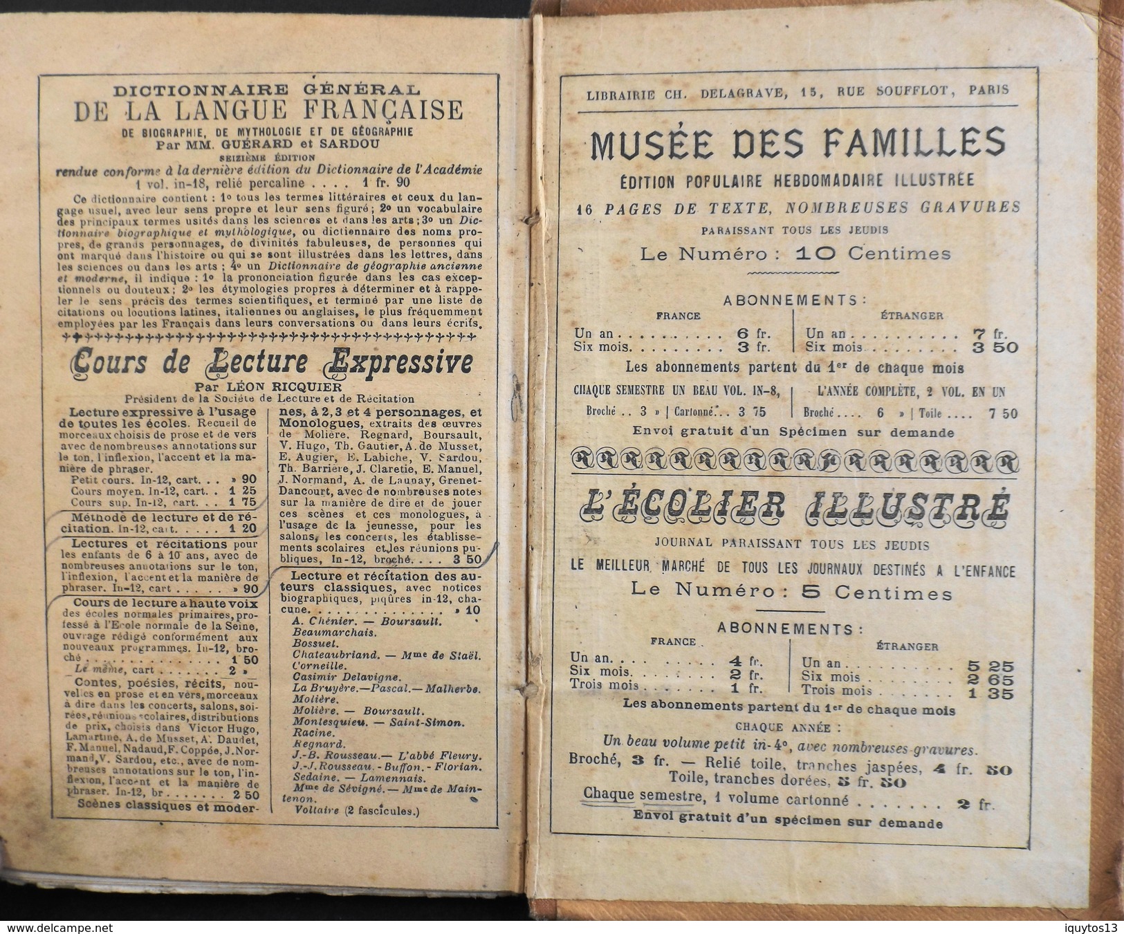 CHIMIE (2iéme & 3iéme Année) - Par Paul Poiré - Librairie CH. Delagrave , Paris 1897 - BE - 12-18 Ans