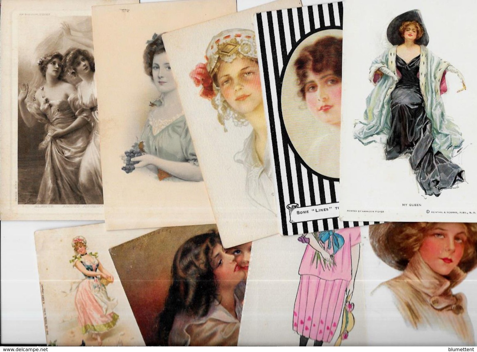 Lot 387 De 10 CPA Femme Girl Illustrateurs Déstockage Pour Revendeurs Ou Collectionneurs - 5 - 99 Cartes