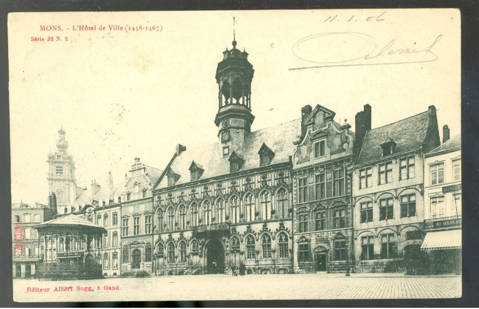 Mons  :   L'Hôtel De Ville - Kiosque - Sugg. Serie 32 N°2 - Mons
