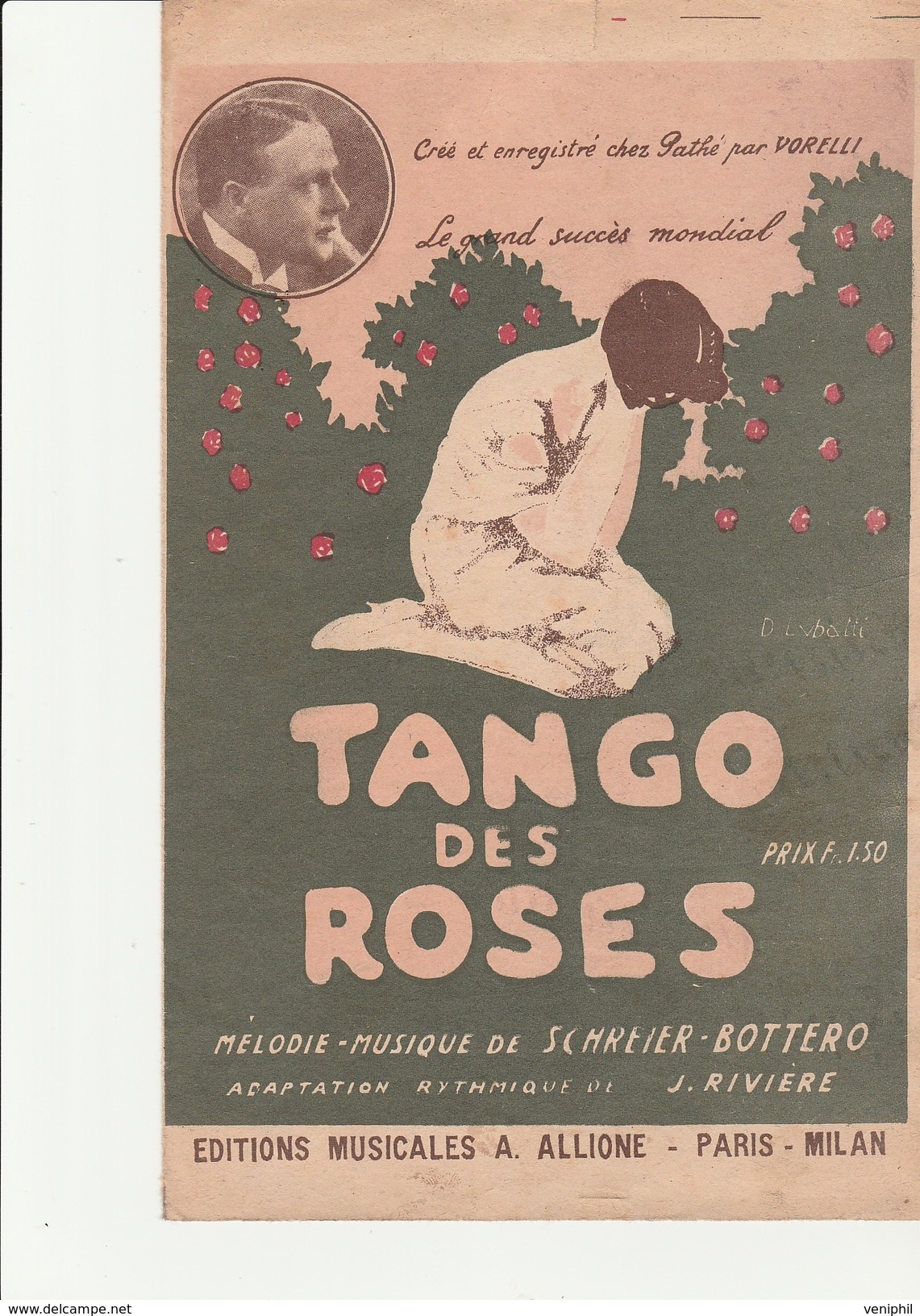 PARTITION - TANGO DES ROSES - MUSIQUE DE SCHREIER - BOTTERO - ANNEE 1928 - Scores & Partitions