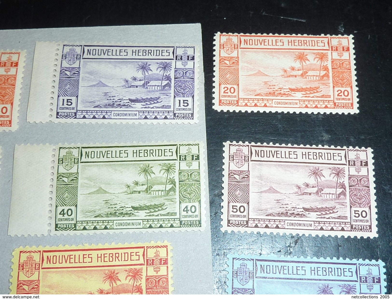 TIMBRE POSTE NOUVELLES-HEBRIDES SANS FILIGRANE OU AVEC FRAGMENTS DES LETTRES N°100/111 - TIMBRES DE 1938 (C.V) - Ungebraucht