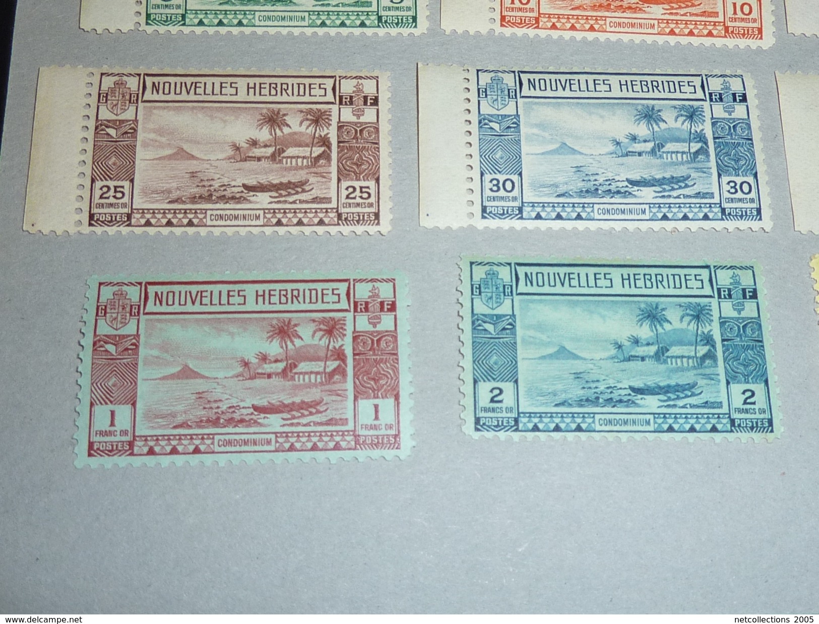 TIMBRE POSTE NOUVELLES-HEBRIDES SANS FILIGRANE OU AVEC FRAGMENTS DES LETTRES N°100/111 - TIMBRES DE 1938 (C.V) - Unused Stamps