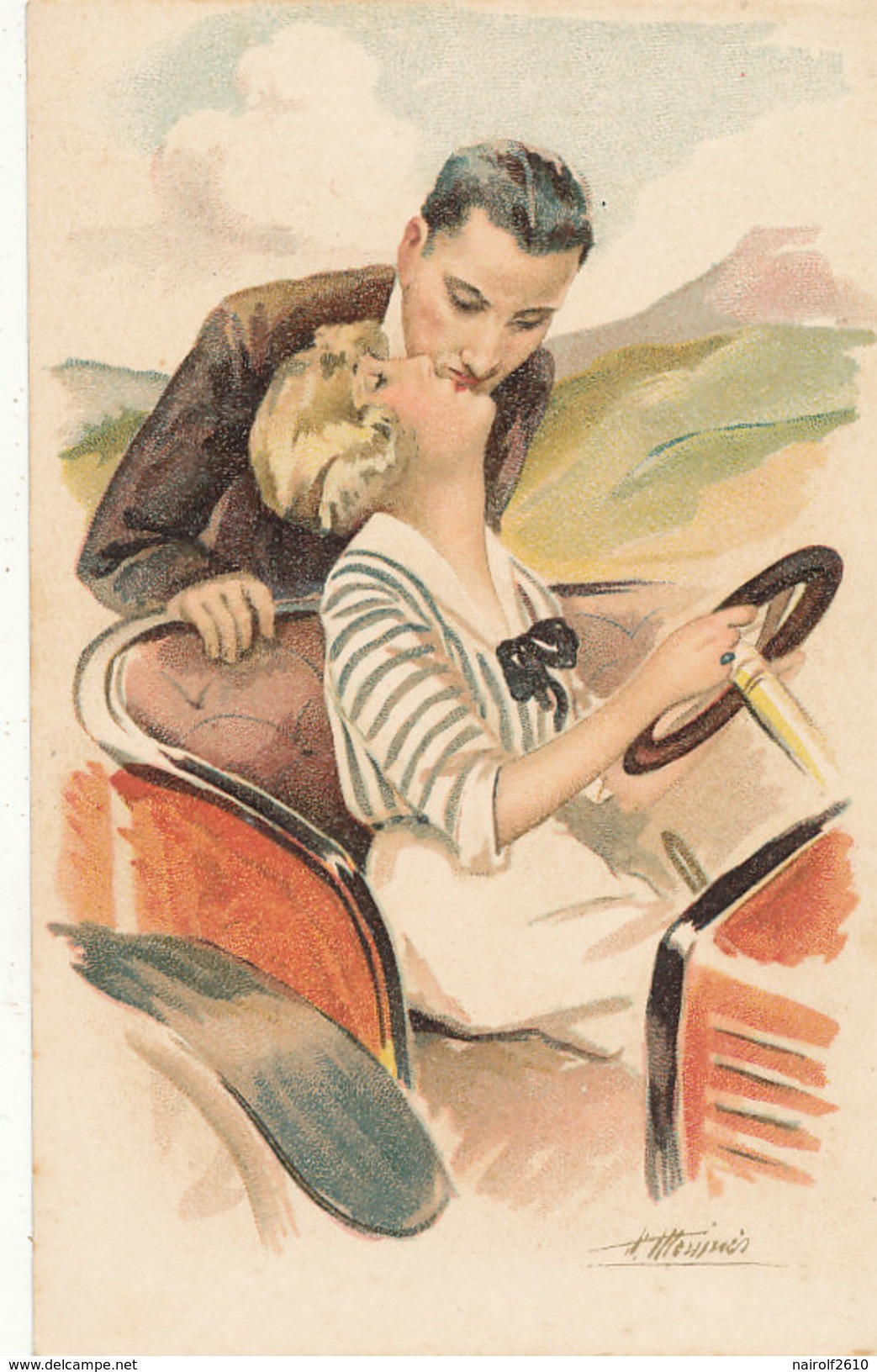 ILLUSTRATION -- SUZANNE MEUNIER  / AMOUR DELICES ET AUTOS    SERIE N° 49 / 5 - Meunier, S.