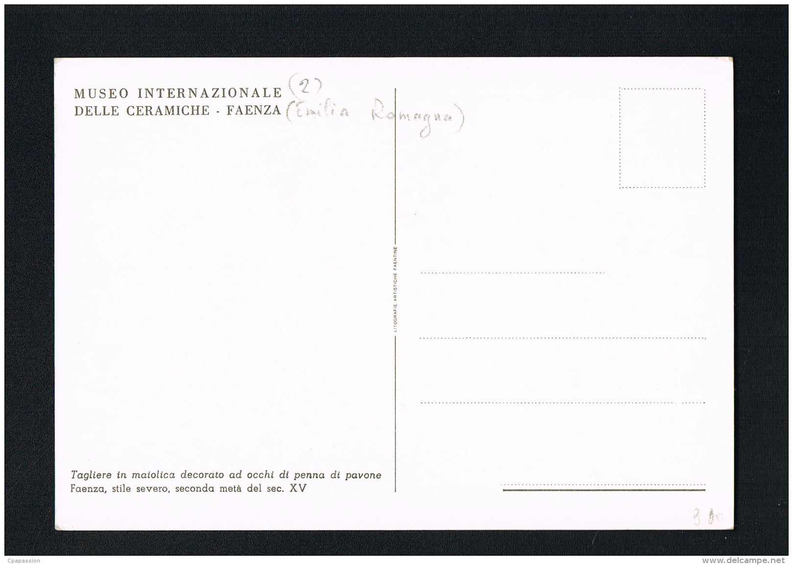 FAENZA - Museo Internatiozionale Delle Ceramiche - Tagliere In Maiolica- Sec. XV - Recto Verso -Paypal Free - Faenza