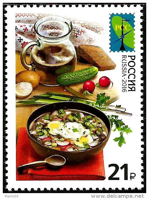 Russia - 2016 - National Cuisine - Okroshka Soup - Mint Stamp - Nuevos