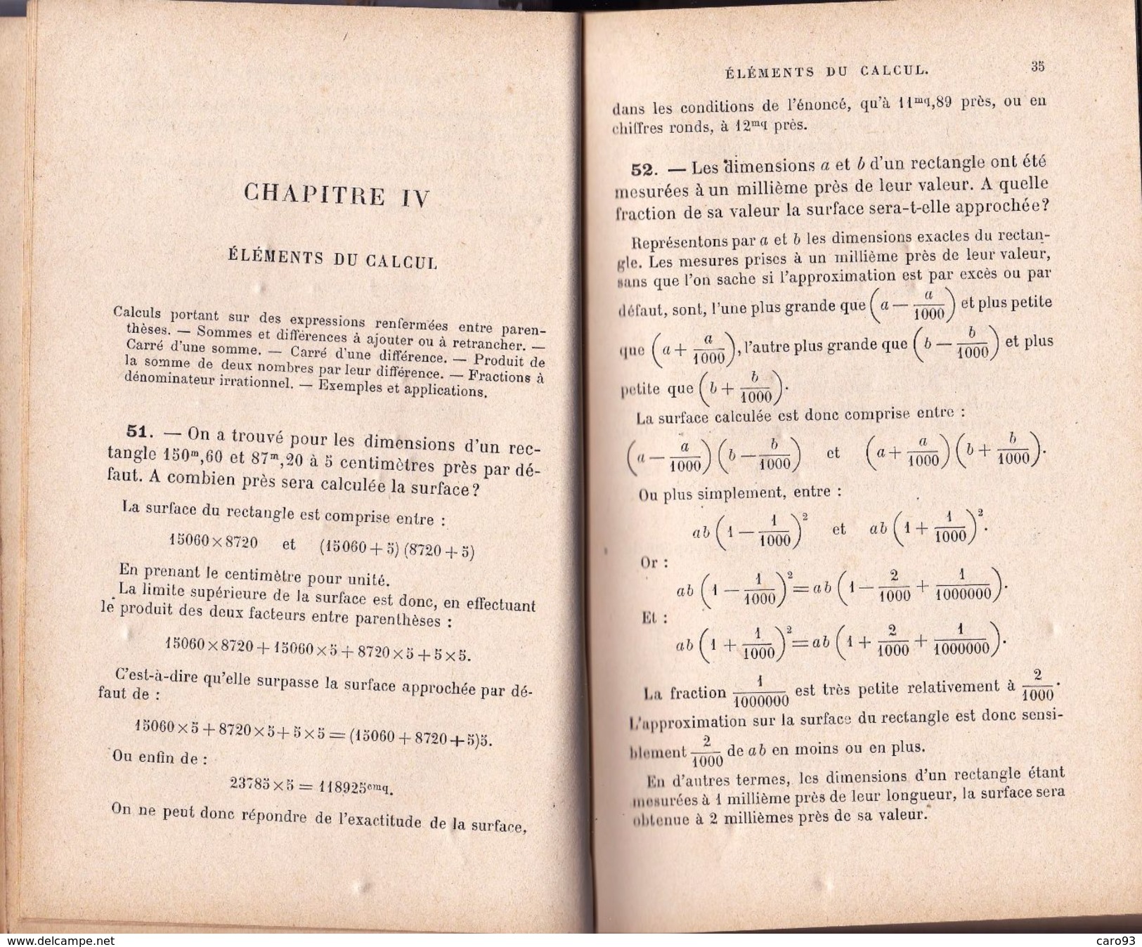 Leçons élémentaires D'Algèbre Livre Du Maître Par J. Dalsème Editions Georges Chamerot 1887 - 12-18 Ans