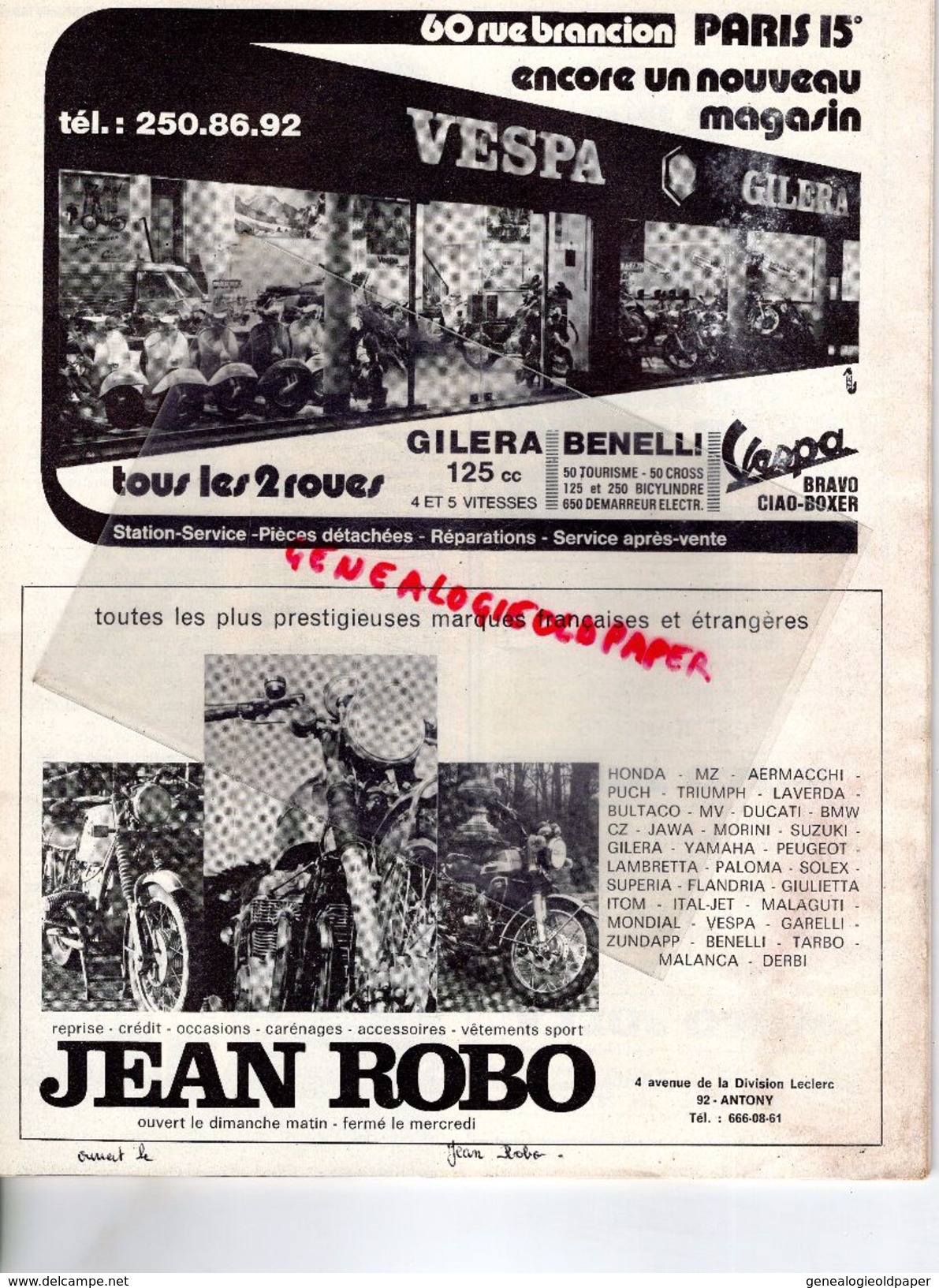 MOTO REVUE - REVUE 9-02-1973- N° 2111-CHOPPER SUZUKI- VESPA PARIS 60 RUE BRANCION- MONTESA CAPPRA-AUVOURS-GRENOBLE- - Motorfietsen