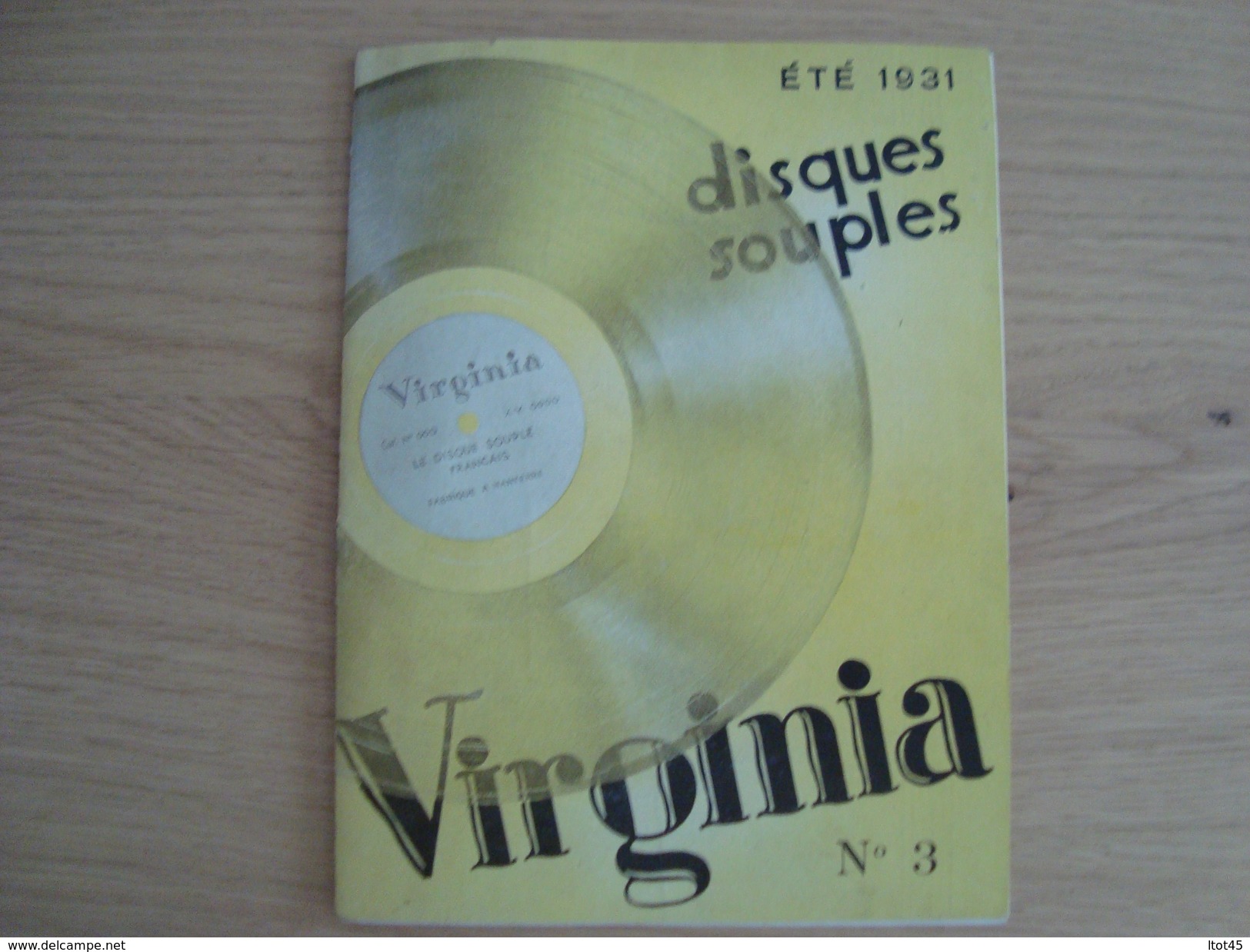 DEPLIANT PUBLICITAIRE DISQUES VIRGINIA ETE 1931 - Publicités