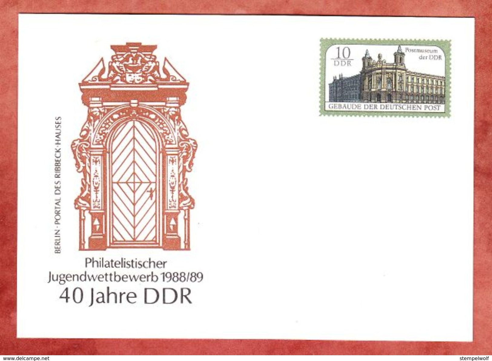 PP, Postmuseum Der DDR, Portal Des Ribbeck-Hauses, Jugendwettbewerb, Ungebraucht, 1988 (38946) - Private Postcards - Mint