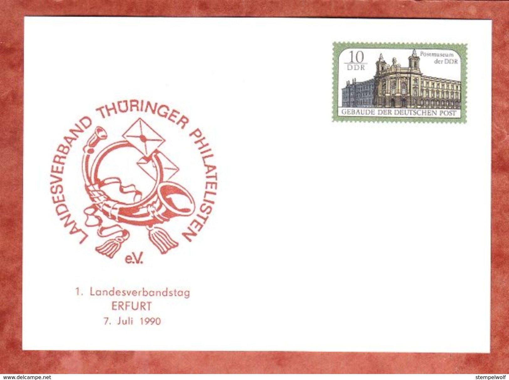 PP, Postmuseum Der DDR, Landesverbandstag Erfurt, Ungebraucht, 1990 (38955) - Privatpostkarten - Ungebraucht