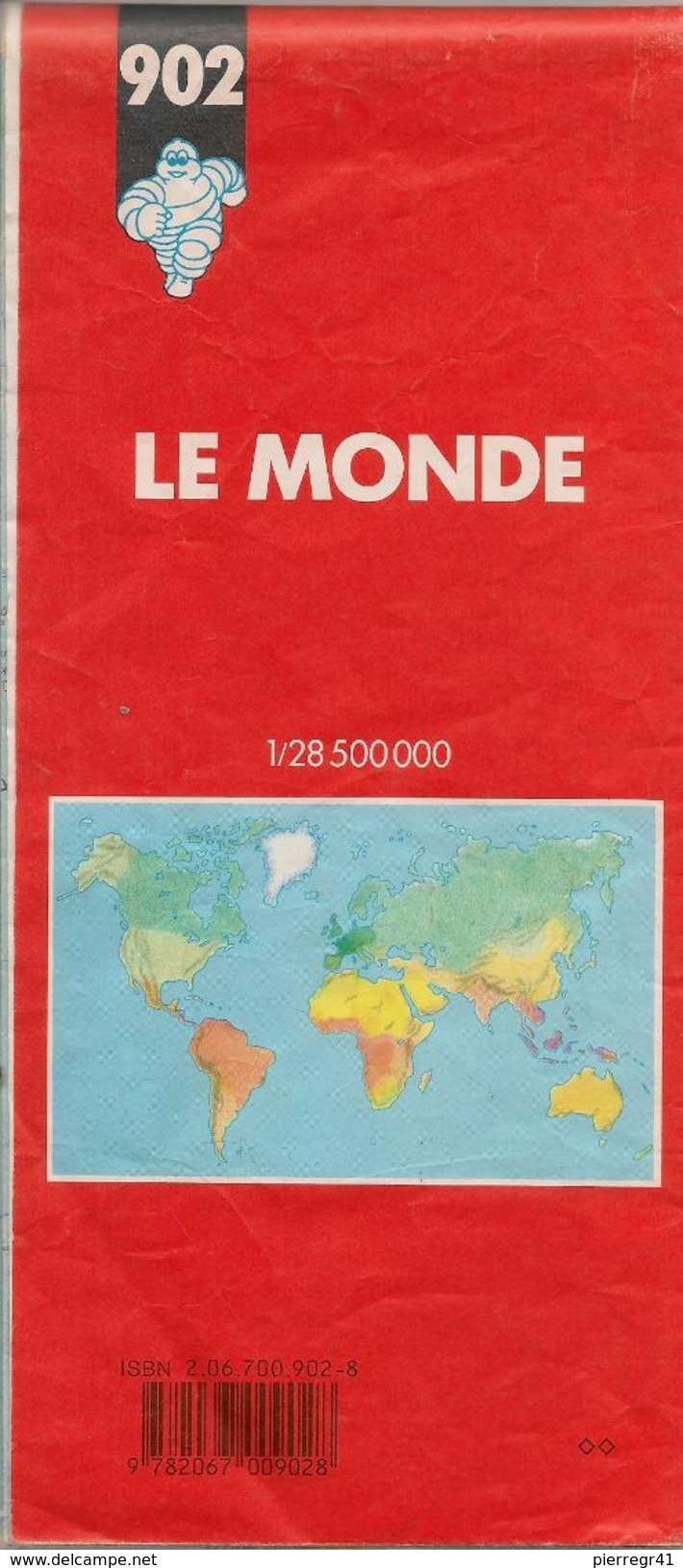 CARTE-MICHELIN-N °902 NATIONAL-1991-2é Edition-MONDE POLITIQUE-B E-PAS De PLIS Coupés- ASPECT Un Peu Frippé - Roadmaps