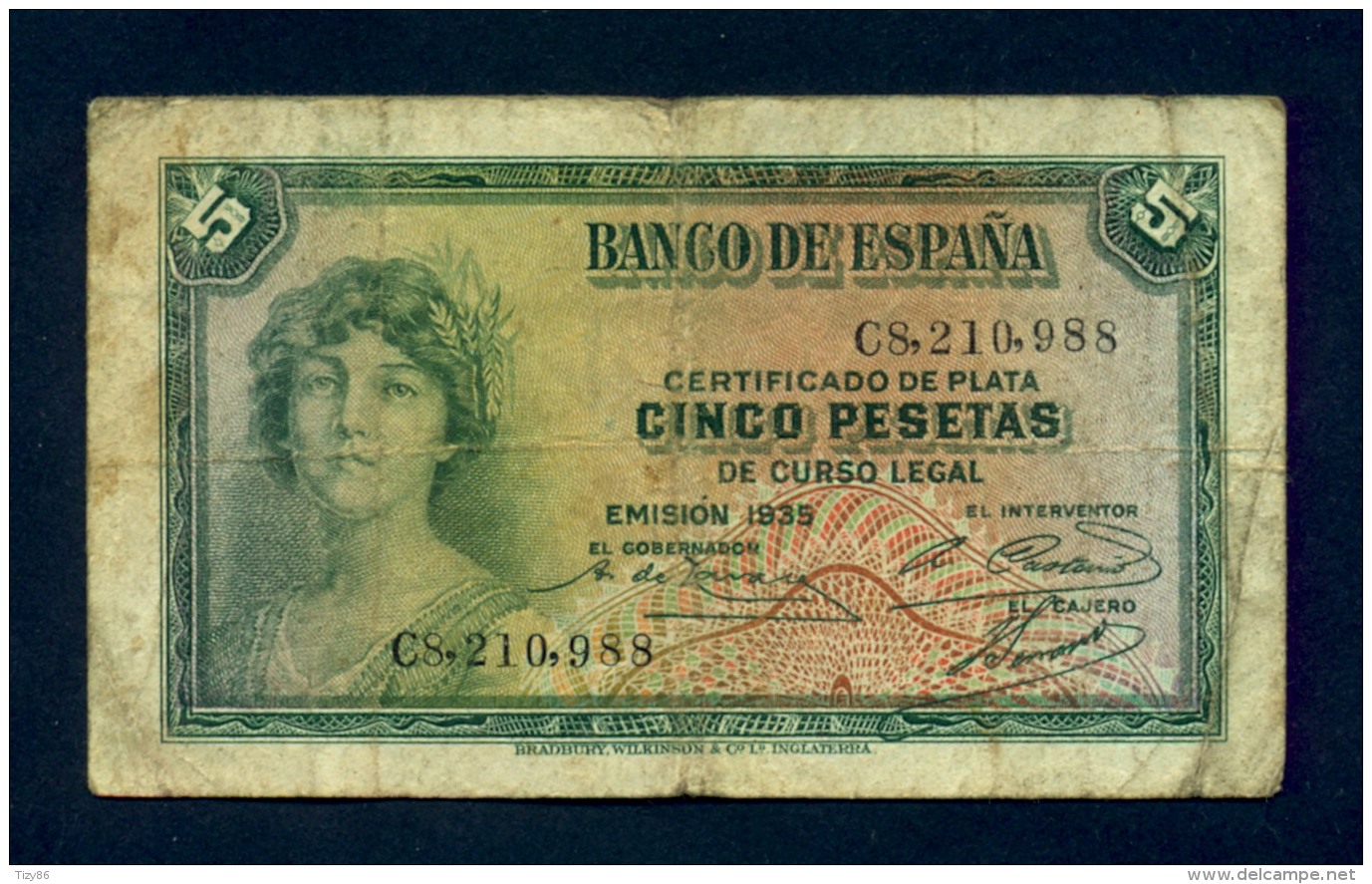 Banconota Spagna 5 Pesetas 1936 - 5 Pesetas