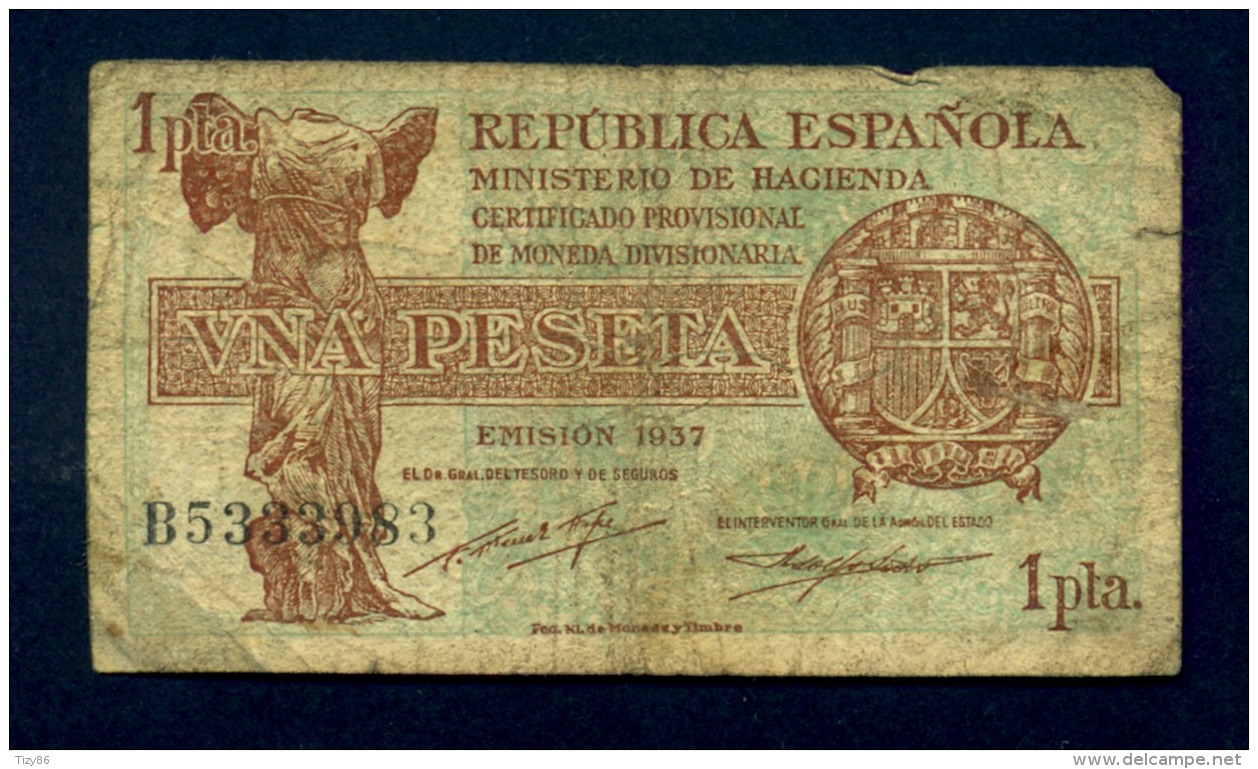 Banconota Spagna 1 Pesetas 1937 - 1-2 Peseten