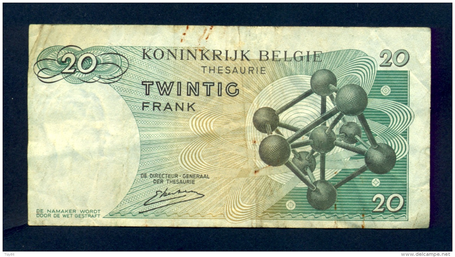 Banconota Belgio 20 Franchi/Twintic Frank 1964 - Da Identificare