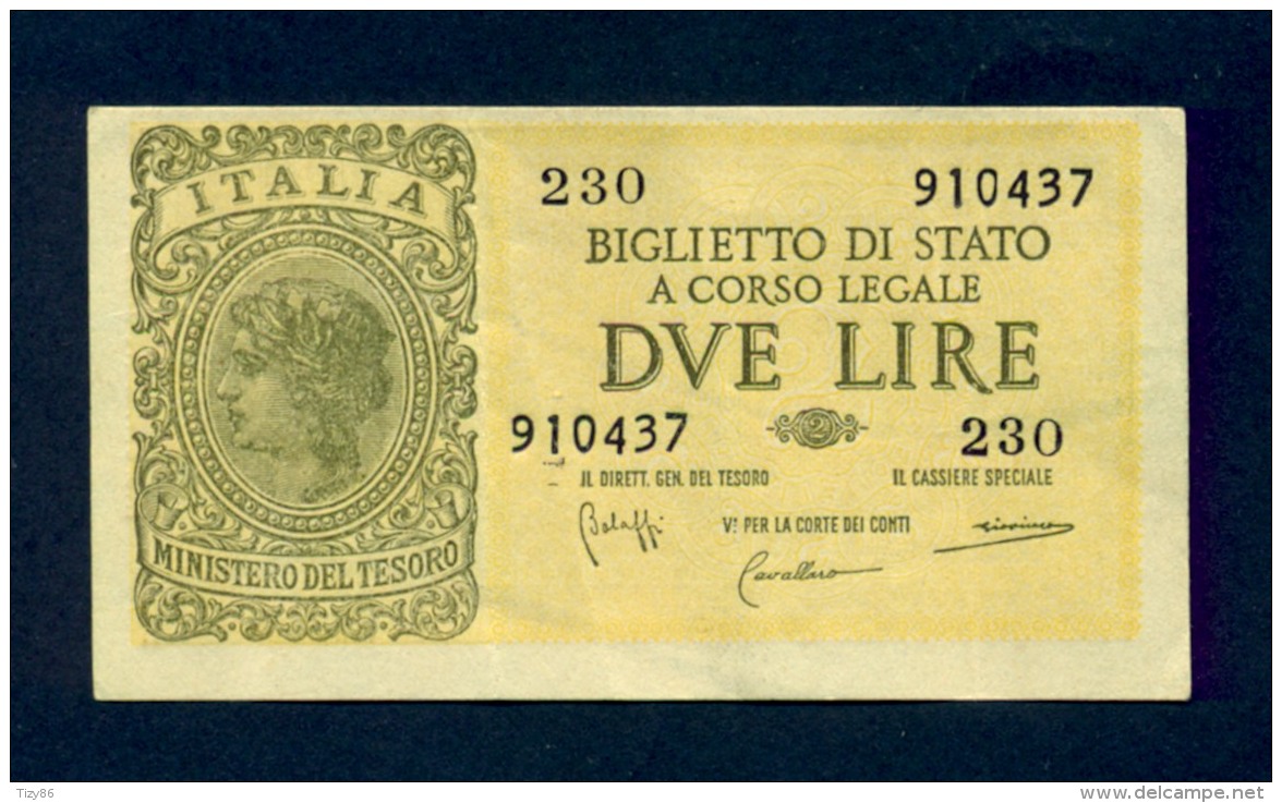 Banconota 2 Lire Italia Laureata 23-11-1944 SPL - Italië – 2 Lire
