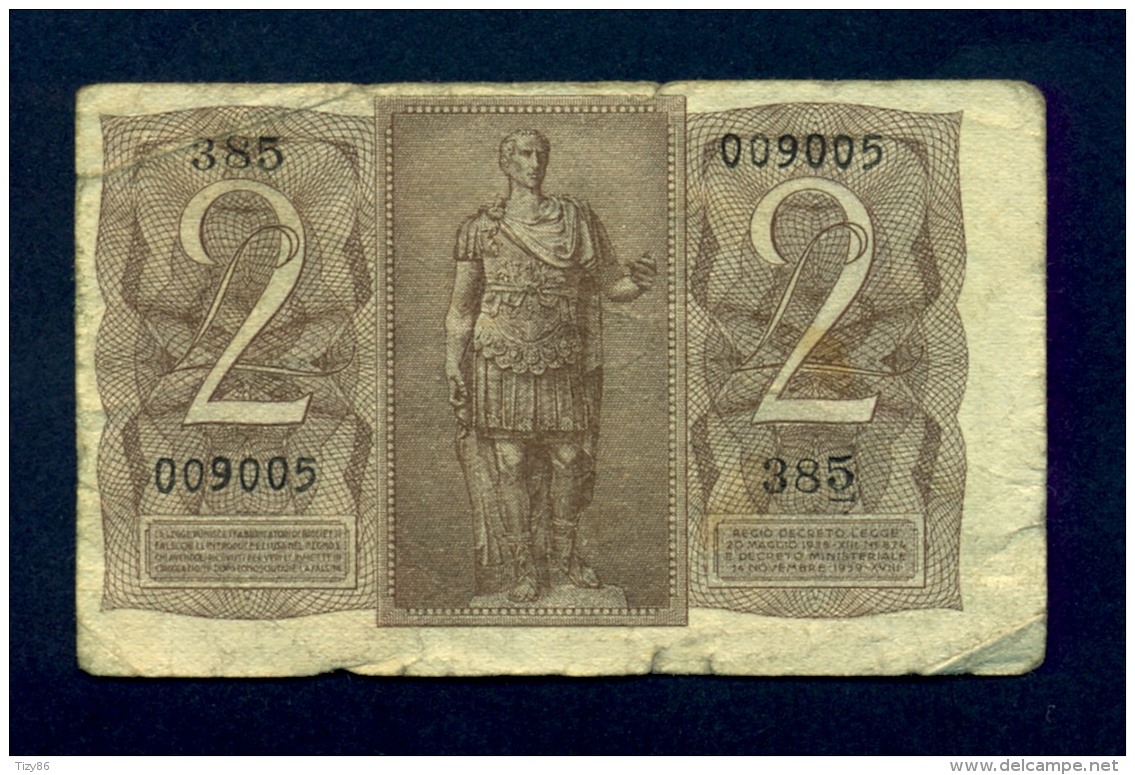 Banconota 2 Lire Italia Impero 14-11-1939 BB - Italia – 2 Lire