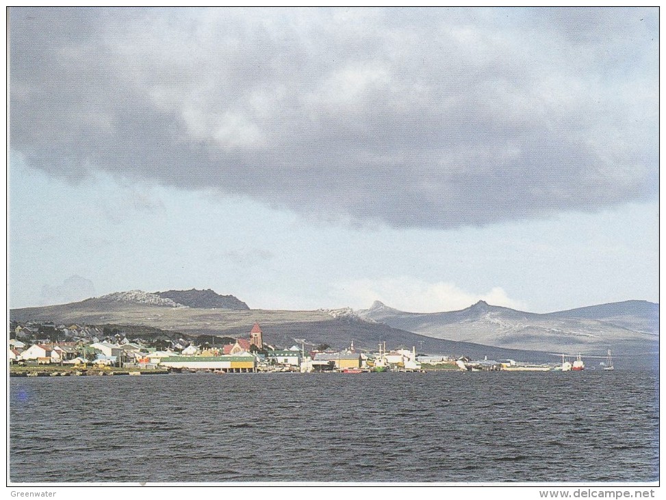 Falkland Islands Mariner´s View Of Port Stanley   Postcard Unused (33332) - Falkland Islands