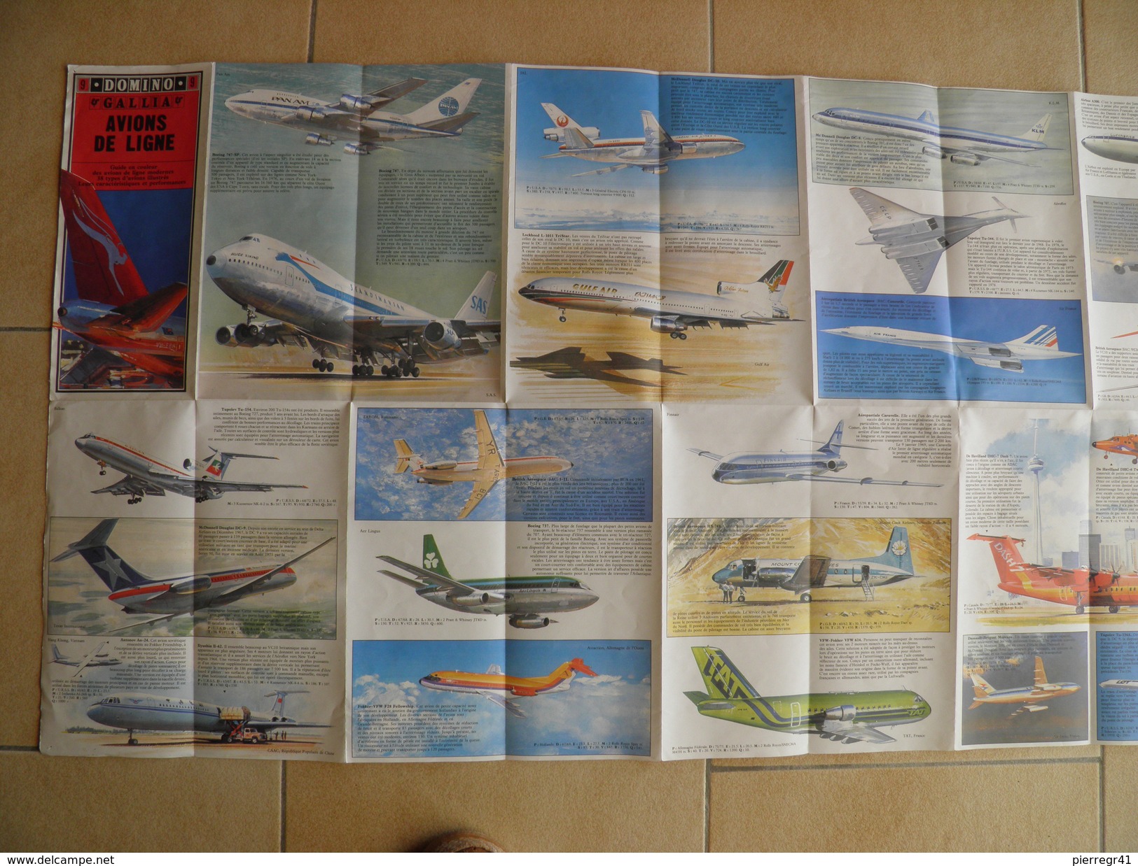 GUIDE-DOMINO-N°9-GALLIA-1979-AVIONS De LIGNE-38 Types D AVIONS De LIGNES MODERNES-Ft CARTE ROUTIERE-TBE- - Manuali