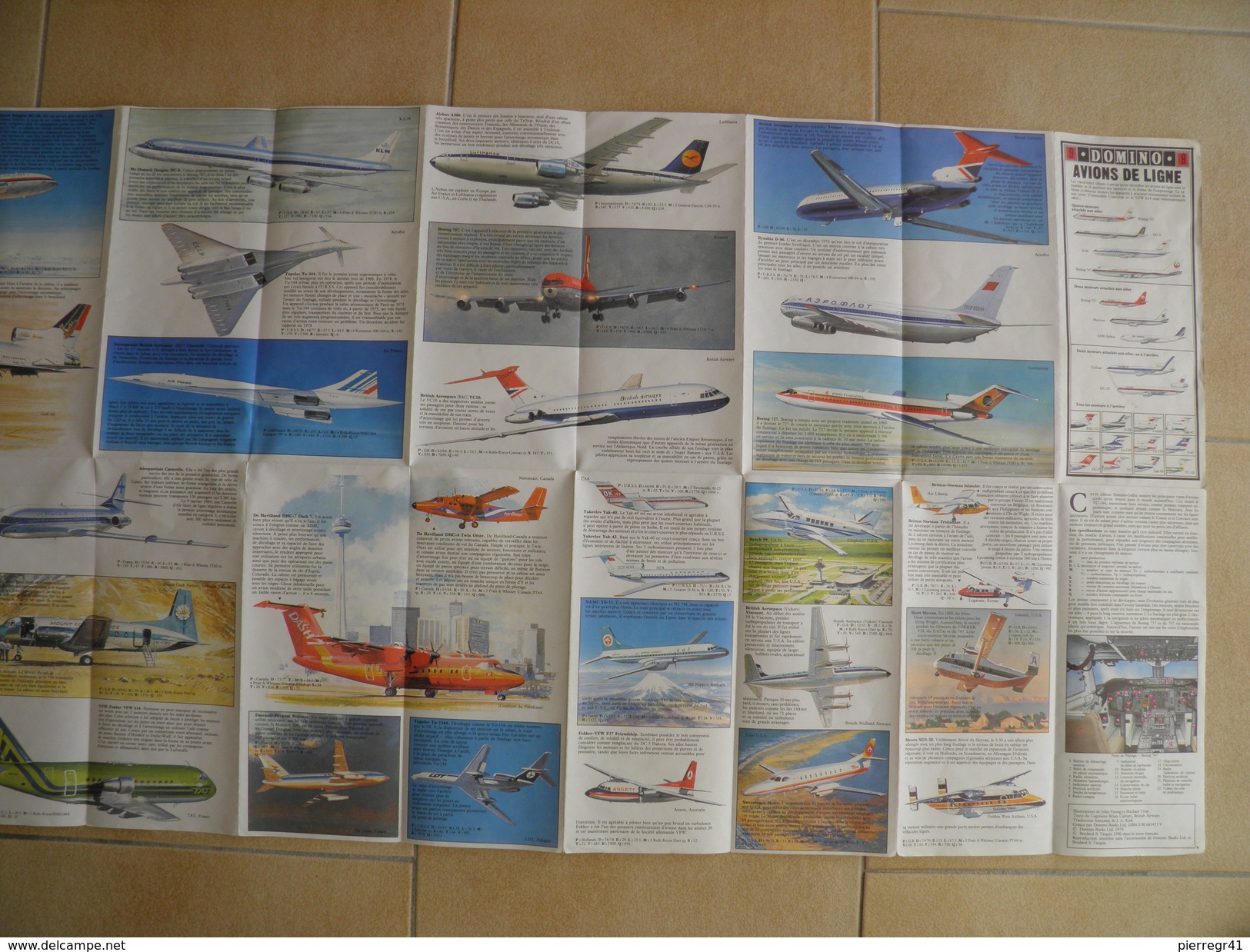 GUIDE-DOMINO-N°9-GALLIA-1979-AVIONS De LIGNE-38 Types D AVIONS De LIGNES MODERNES-Ft CARTE ROUTIERE-TBE- - Manuals