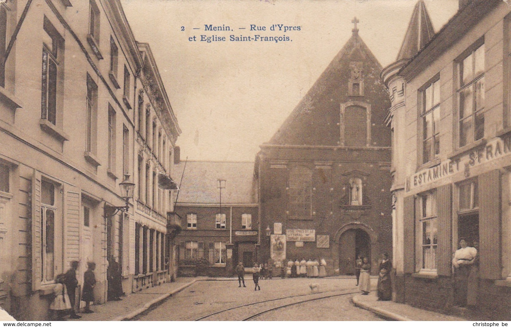 Menen, Menin, Rue D'Ypres Et Eglise Saint François (pk36762) - Menen