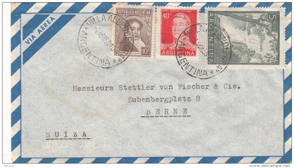 ARGENTINIEN 1959 - 3 Fach Frankierung Auf FP-Brief Gel.v.Villa Allende In Donstetten Nach Bern - Briefe U. Dokumente