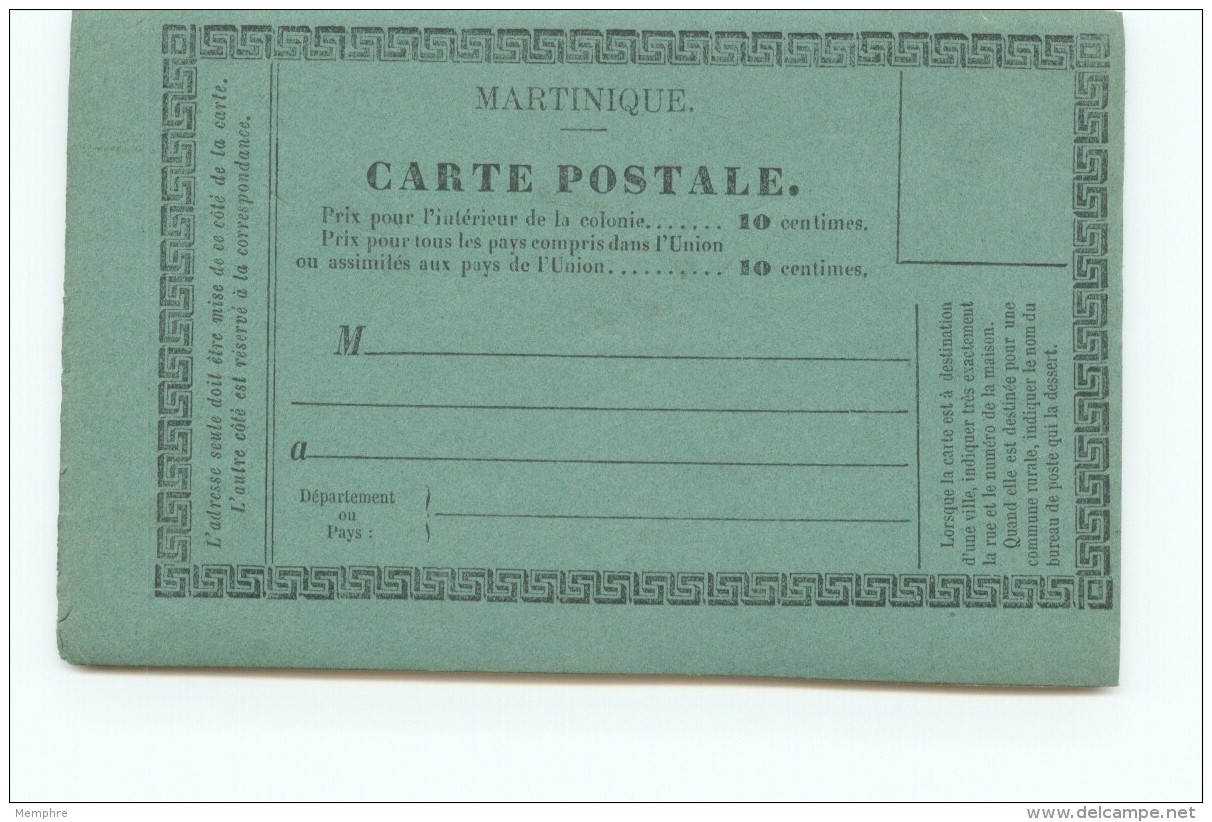 Entier  Carte Postale Gprécurseur Verte Neuve - Lettres & Documents