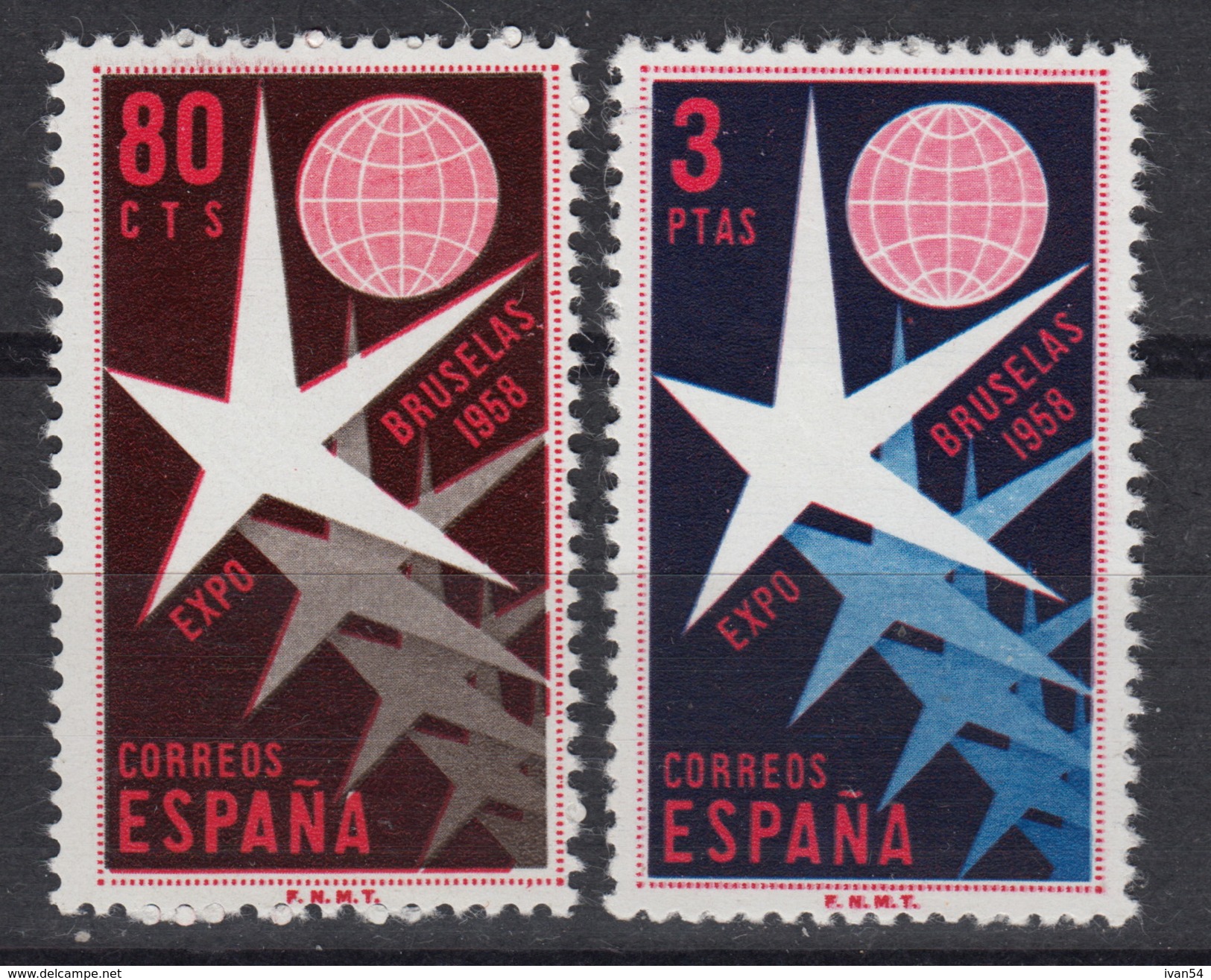 ESPAGNE SPANJE 911-12 **  MNH ; World Expo 1958 Brussels - Neufs