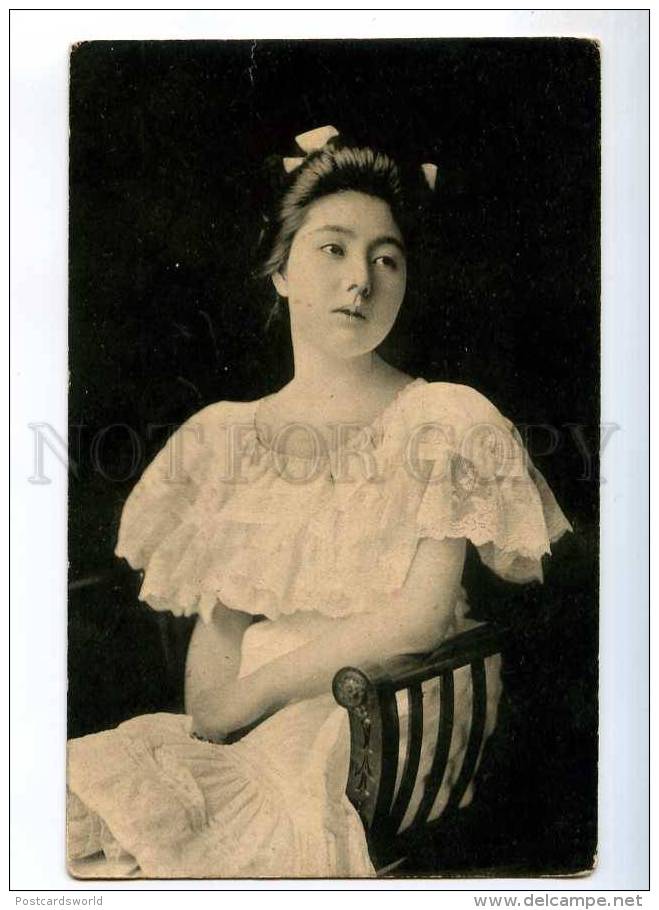 235775 JAPAN Young Girl White Dress Vintage Naniwaya Postcard - Unclassified