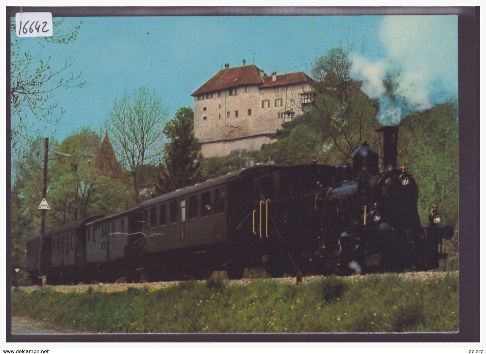 CPM - GRÖSSE 10x15cm - SCHLOSS LAUPEN - BAHN - TRAIN - TB - Laupen