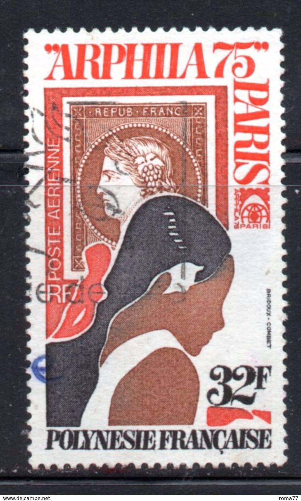 W334 - POLINESIA 1975 , Posta Aerea N. 92 Usata . Arphila - Used Stamps