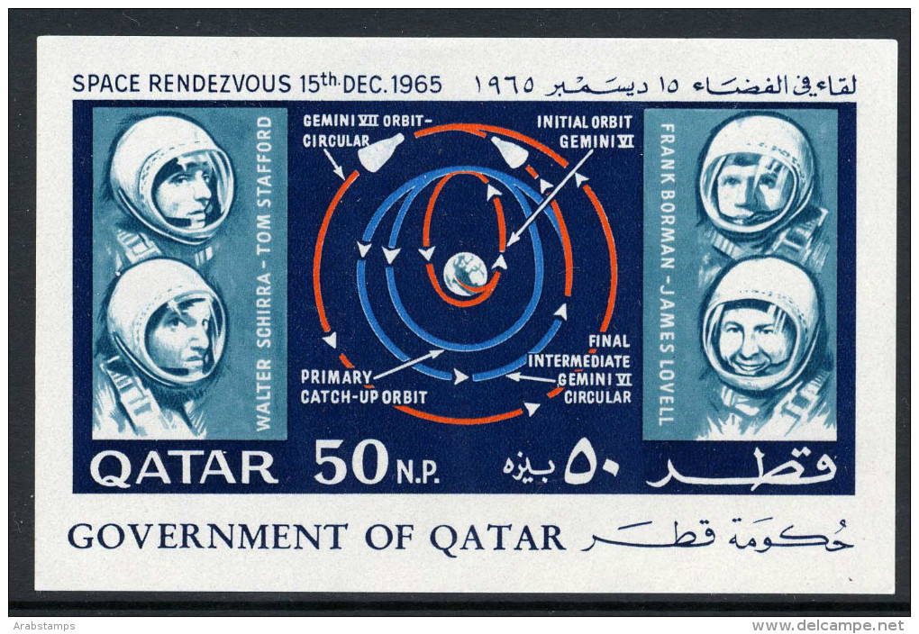 1966 QATAR To Meet In Space Souvenir Sheets Non-Perforatef MNH      (Or Best Offer) - Qatar
