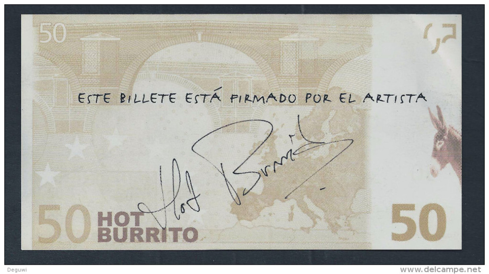 50 Euro "HOT BURRITO", Money By An Artist, RRRRR, UNC, 157 X 84 Mm, Very Nice - 50 Euro