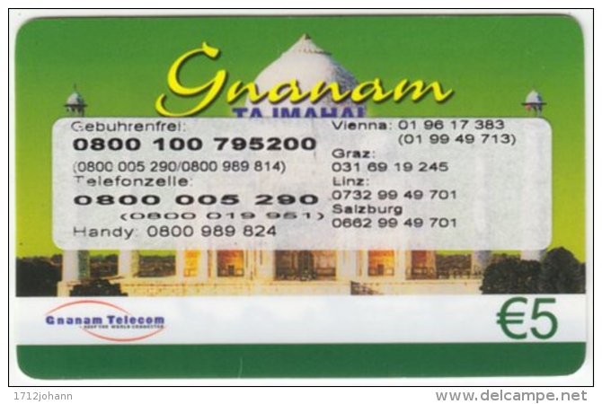 AUSTRIA D-521 Prepaid GnanamTelecom - Landmark, Taj Mahal - Used - Austria